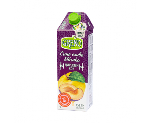 Грено 1,5л 100% Синя слива и ябълка Грено 1,5л 100% Синя слива и ябълка