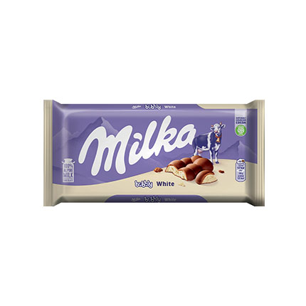 Шоколад Милка 95г Бабъл бял Шоколад Милка 95г Бабъл бял