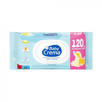 Влажни кърпи Бейби Крема 120бр Алое/Лайка