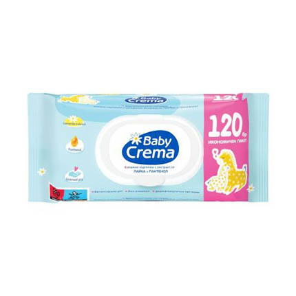 Влажни кърпи Бейби Крема 120бр Алое/Лайка Влажни кърпи Бейби Крема 120бр Алое/Лайка