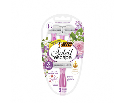 Еднократна самобръсначка Бик Солей Ескейп 3бр с 3 ножчета Момина сълза и роза Еднократна самобръсначка Бик Солей Ескейп 3бр с 3 ножчета Момина сълза и роза