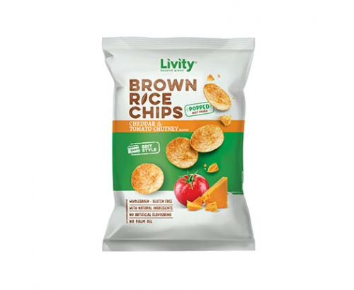 Оризов чипс Ливити 60г Чедър и Доматен сос Оризов чипс Ливити 60г Чедър и Доматен сос