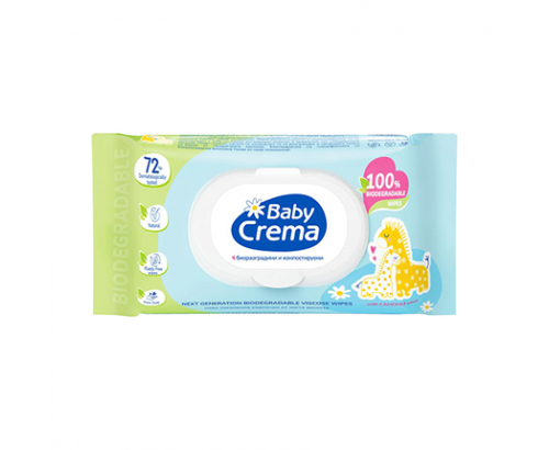 Влажни кърпи Бейби Крема 72бр С лайка биоразградими Влажни кърпи Бейби Крема 72бр С лайка биоразградими