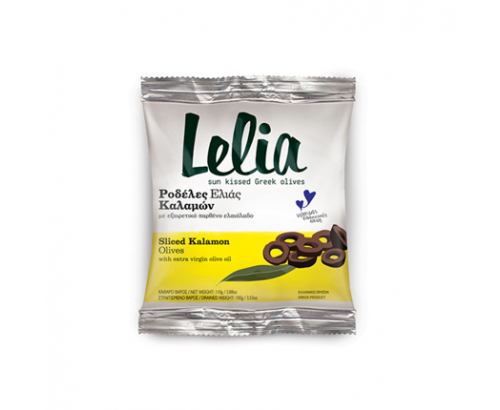 Маслини Лелиа каламата 100г Нарязани с маслиново масло Маслини Лелиа каламата 100г Нарязани с маслиново масло