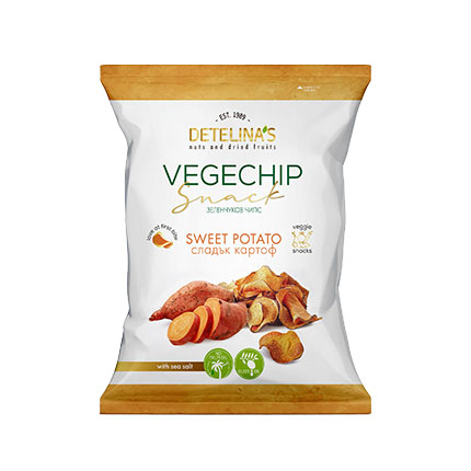 Чипс от сладък картоф Детелина 60г