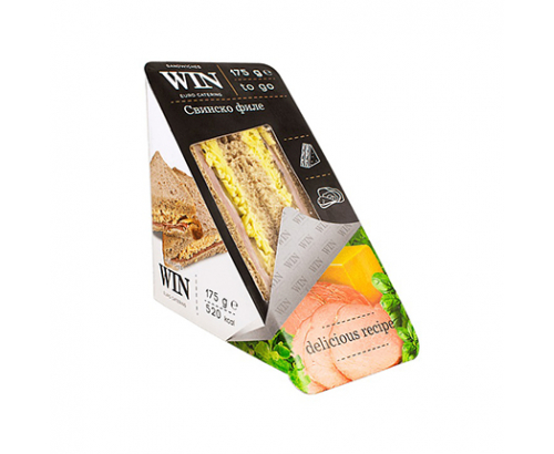 Сандвич Уин Делукс 175г Със свинско филе Сандвич Уин Делукс 175г Със свинско филе
