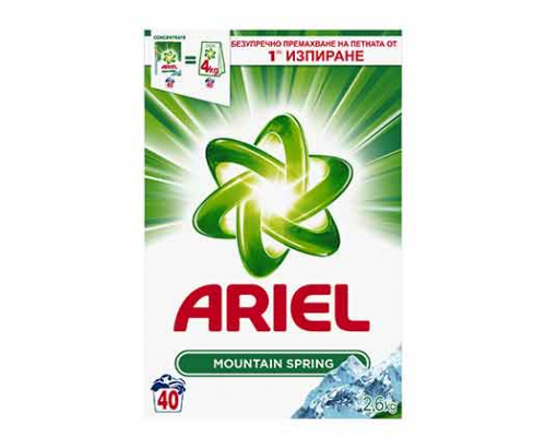 Прах за пране Ариел 2,6кг Планинска пролет Прах за пране Ариел 2,6кг Планинска пролет