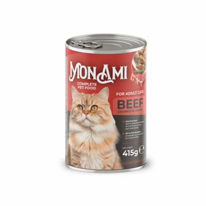 Храна за котки Мон Ами 415г Говеждо Храна за котки Мон Ами 415г Говеждо