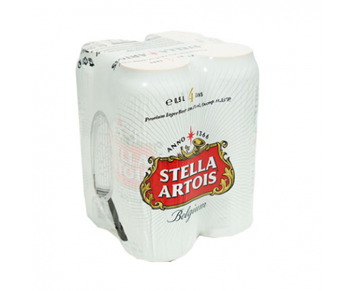 Бира Стела Артоа 4х500мл кен Бира Стела Артоа 4х500мл кен