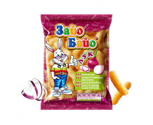 Пшенични пръчици Зайо Байо 45г Лук Пшенични пръчици Зайо Байо 45г Лук