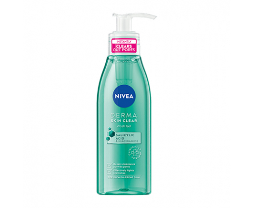 Измиващ гел Нивеа Дерма Скин Клиър 150мл Със салицилова киселина и ниацинамид Измиващ гел Нивеа Дерма Скин Клиър 150мл Със салицилова киселина и ниацинамид