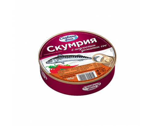 Скумрия Славяна Фиш 160г Подлютен доматен сос Скумрия Славяна Фиш 160г Подлютен доматен сос