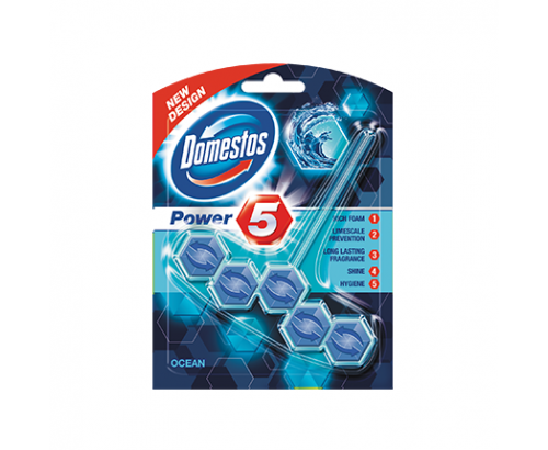Ароматизатор за тоалетна Доместос 50г Пауър 5 Океан Ароматизатор за тоалетна Доместос 50г Пауър 5 Океан