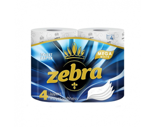 Тоалетна хартия Зебра Уайт 4бр Тоалетна хартия Зебра Уайт 4бр