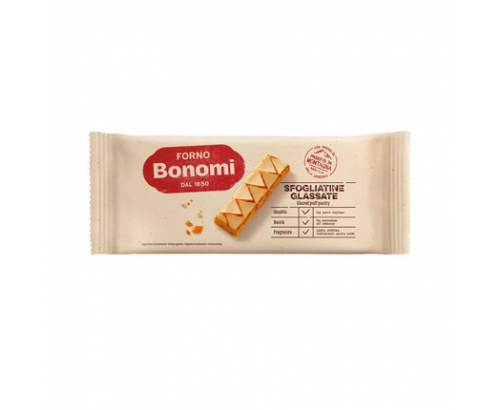 Бисквити от многолистно тесто Бономи 135г Глазирани Бисквити от многолистно тесто Бономи 135г Глазирани