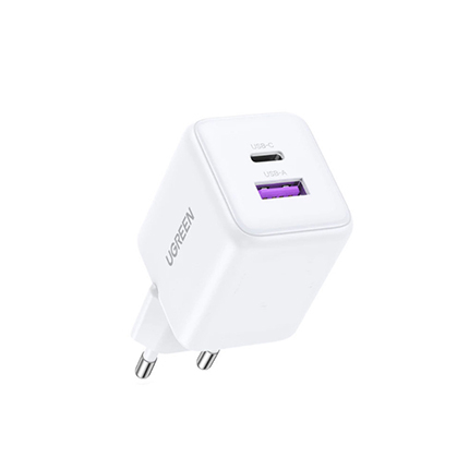 Зарядно Югрийн X516, 1хUSB-C + 1хUSB-A, 30W Мини бяло