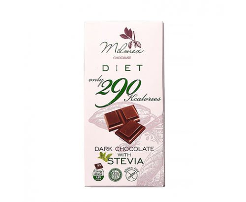 Шоколад Милмекс 290 80г Без глутен със стевия нискокалоричен Шоколад Милмекс 290 80г Без глутен със стевия нискокалоричен