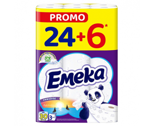 Тоалетна хартия Емека 24+6бр Тоалетна хартия Емека 24+6бр