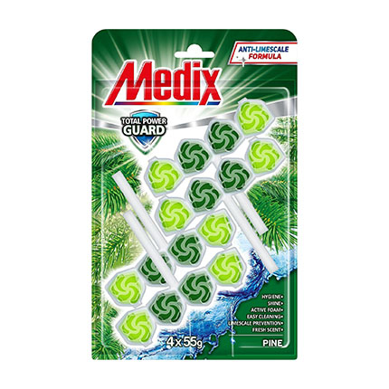 Ароматизатор за тоалетна Медикс Пауър Гард 4х55г Бор