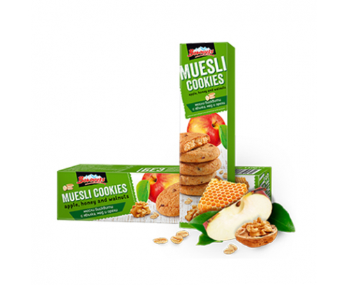 Бисквити Мюсли Боровец 110г ябълки, мед и орехи Бисквити Мюсли Боровец 110г ябълки, мед и орехи