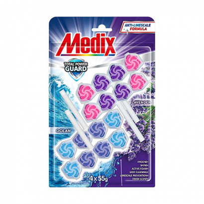Ароматизатор за тоалетна Медикс Пауър Гард 4х55г Океан и лавандула