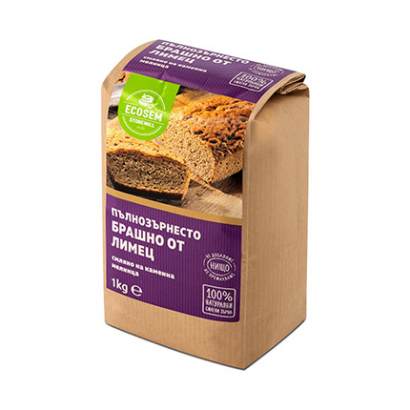 Брашно 100% Пълнозърнесто от лимец Екосем 1кг