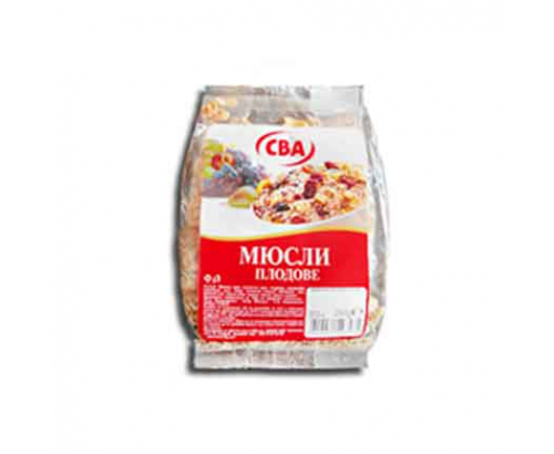 Мюсли с плодове 30% СВА 750г Мюсли с плодове 30% СВА 750г