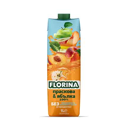 Натурален сок Флорина 1л Праскова и ябълка 100%