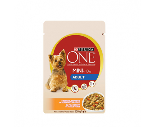 Кучешка храна Пюрина Мини Адулт 100г Пауч пилешко месо и морков Кучешка храна Пюрина Мини Адулт 100г Пауч пилешко месо и морков