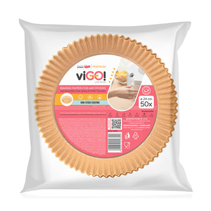 Хартия за печене Виго 24см 50бр За еър фрайър Хартия за печене Виго 24см 50бр За еър фрайър