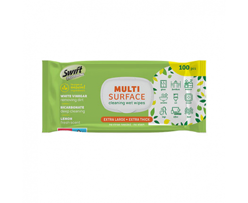 Влажни кърпи Суифт за различни повърхности 100бр Лимон Влажни кърпи Суифт за различни повърхности 100бр Лимон
