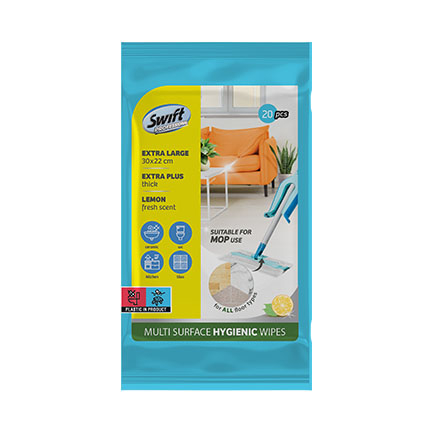 Влажни кърпи Суифт за различни повърхности 20бр Лимон