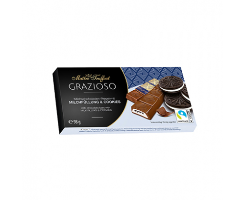 Шоколад Грациозо Трюфо 98г Млечен крем и бисквитка Шоколад Грациозо Трюфо 98г Млечен крем и бисквитка