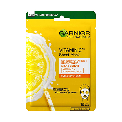 Памучна маска за лице Гарние Скин Натуралс 28г С витамин Ц