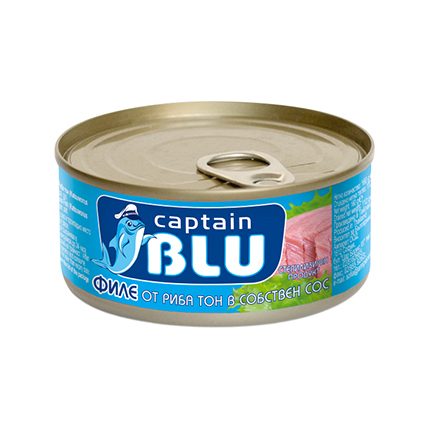 Риба Тон филе Кептън Блу 160г В собствен сос Риба Тон филе Кептън Блу 160г В собствен сос