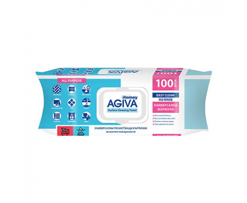 Влажни кърпи за почистване Агива 100бр Универсални Влажни кърпи за почистване Агива 100бр Универсални