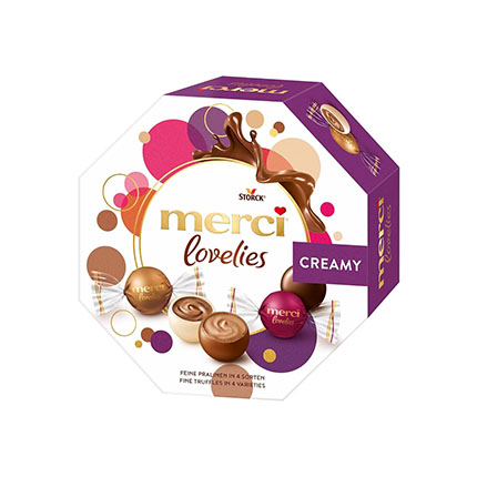 Шоколадови бонбони Мерси Ловлис 185г Крийми 15бр Шоколадови бонбони Мерси Ловлис 185г Крийми 15бр