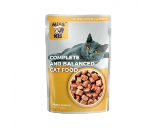 Храна за котки Мис Кис 100г Пауч Пилешко месо Храна за котки Мис Кис 100г Пауч Пилешко месо
