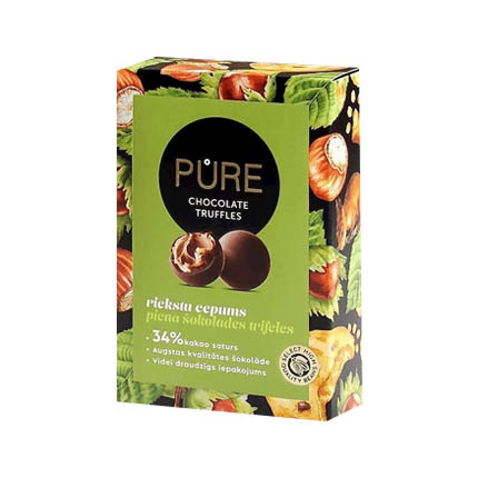 Шоколадови бонбони Пюр Трюфел 148г Млечен с лешник