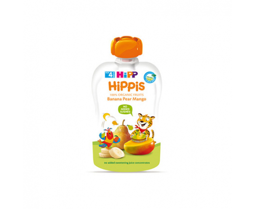 Био плодова закуска Хип 100г Банан, круша, манго Био плодова закуска Хип 100г Банан, круша, манго