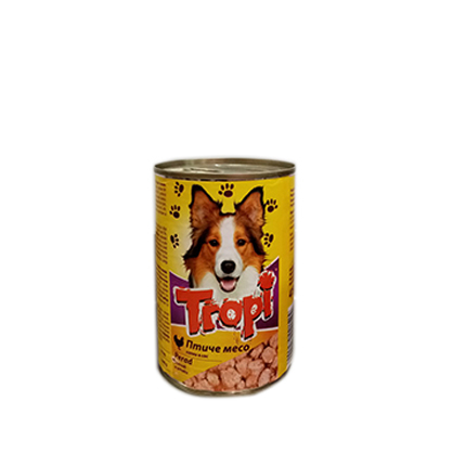 Храна за кучета Тропи 415г Консерва с пилешко