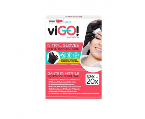 Ръкавици Виго 20бр Премиум нитрилни черни размер L Ръкавици Виго 20бр Премиум нитрилни черни размер L