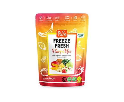 Лиофилизирани плодове 20г Ягода, ананас, манго, банан и ябълка Лиофилизирани плодове 20г Ягода, ананас, манго, банан и ябълка