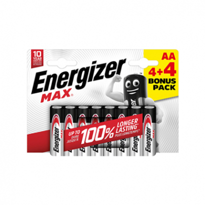 Батерии Енерджайзер макс АА 4+4бр. алкални