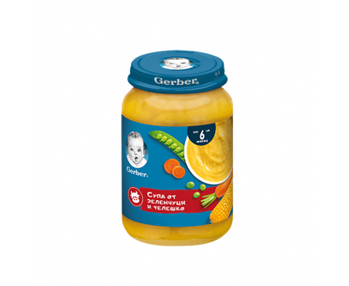 Пюре Гербер 125г Супа от телешко месо и зеленчуци Пюре Гербер 125г Супа от телешко месо и зеленчуци