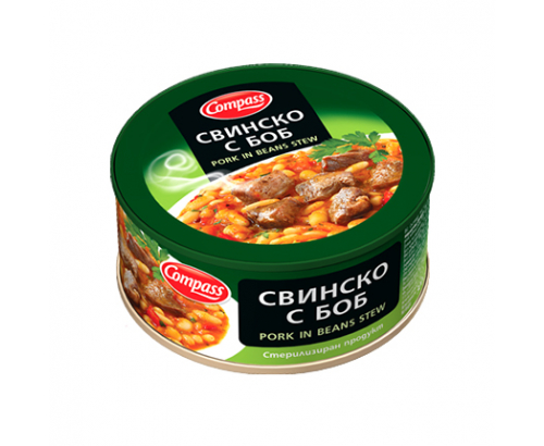 Свинско месо с боб Компас 300г Свинско месо с боб Компас 300г