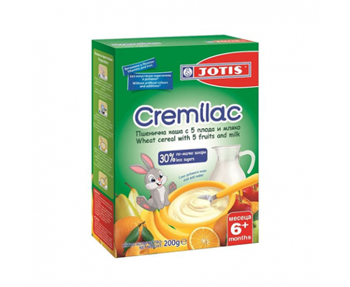 Пшенична каша Йотис Кремилак 200г С мляко и 5 плода Пшенична каша Йотис Кремилак 200г С мляко и 5 плода