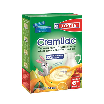 Пшенична каша Йотис Кремилак 200г С мляко и 5 плода Пшенична каша Йотис Кремилак 200г С мляко и 5 плода