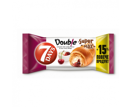 Кроасан 7 Дейс Супер Дабъл 110г Вишна и ванилия Кроасан 7 Дейс Супер Дабъл 110г Вишна и ванилия