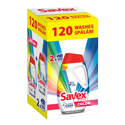 Гел за пране Савекс Премиум 2х2,7л Цветно Гел за пране Савекс Премиум 2х2,7л Цветно
